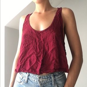 Red BRANDY MELVILLE cropped tank